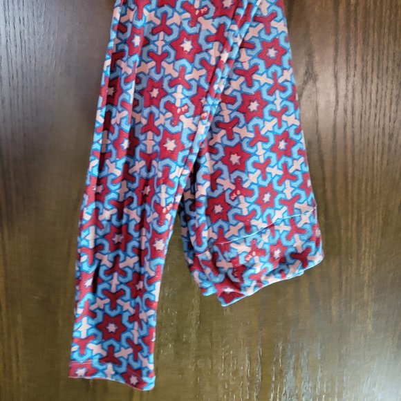 LuLaRoe Pink Red Blue Geometric Print Leggings OS - Picture 1 of 5